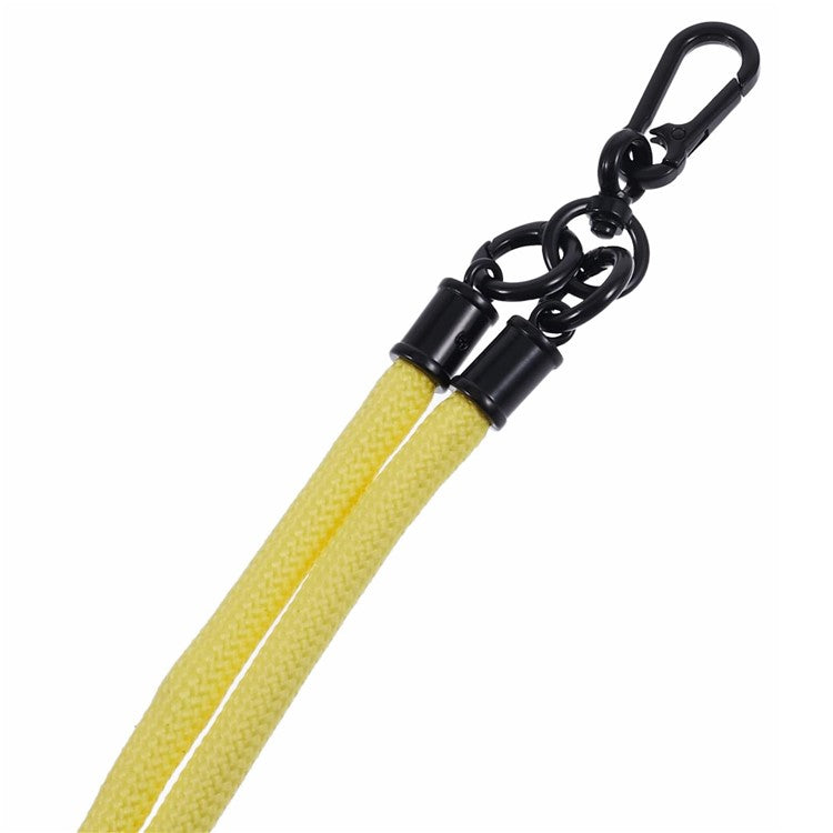 Style A Solid Color Phone Strap 10mm Crossbody Nylon Phone Charm with Clear Patch - Yellow