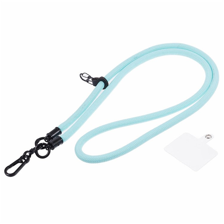 Style A Solid Color Phone Strap 10mm Crossbody Nylon Phone Charm with Clear Patch - Baby Blue