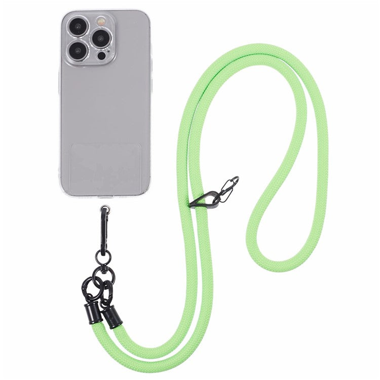 Style A Solid Color Phone Strap 10mm Crossbody Nylon Phone Charm with Clear Patch - Light Green