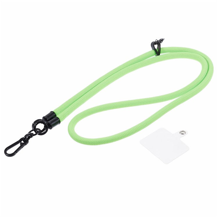 Style A Solid Color Phone Strap 10mm Crossbody Nylon Phone Charm with Clear Patch - Light Green