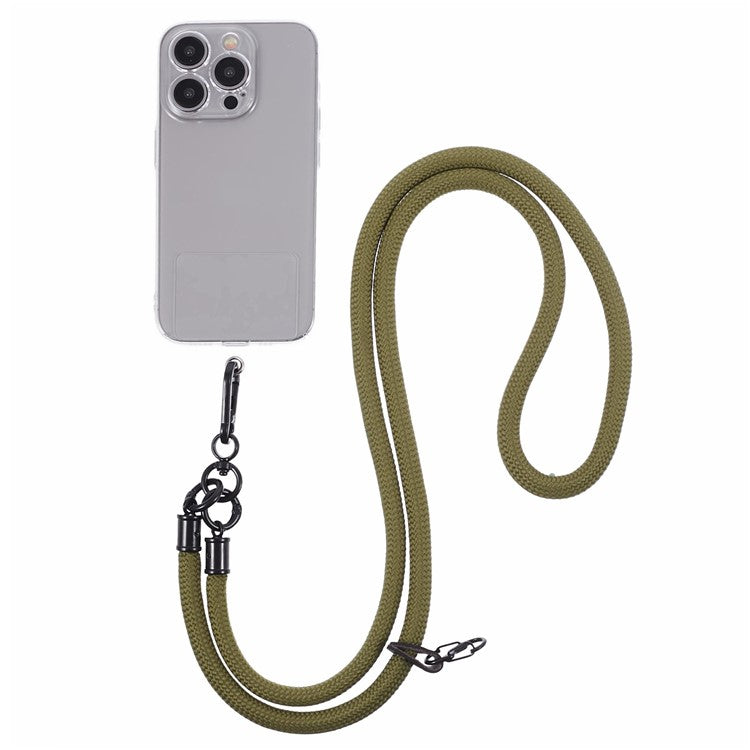 Style A Solid Color Phone Strap 10mm Crossbody Nylon Phone Charm with Clear Patch - Army Green