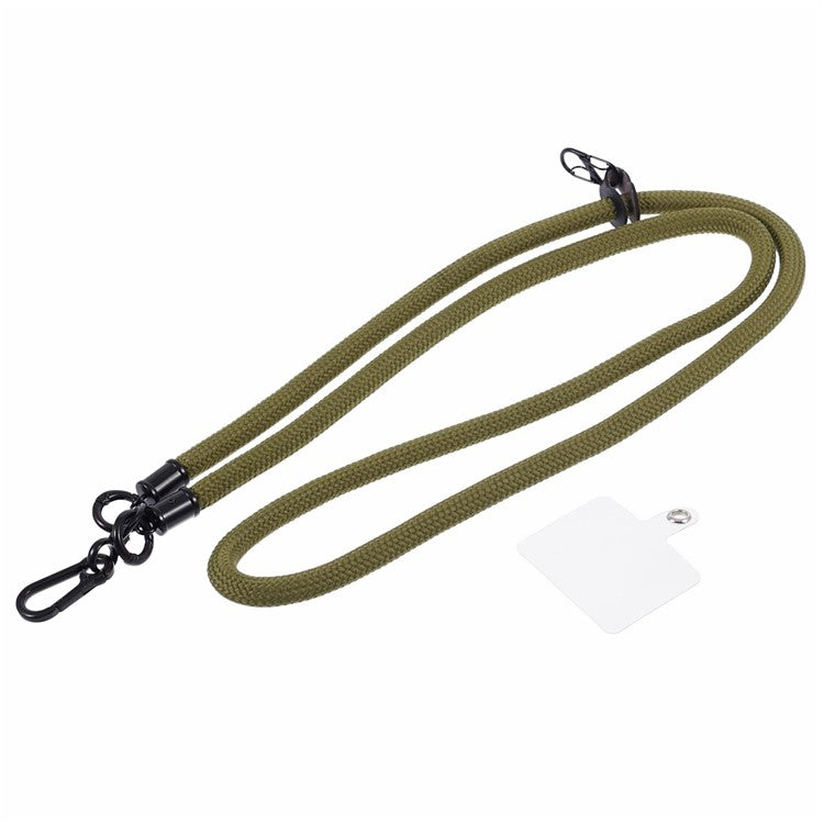 Style A Solid Color Phone Strap 10mm Crossbody Nylon Phone Charm with Clear Patch - Army Green