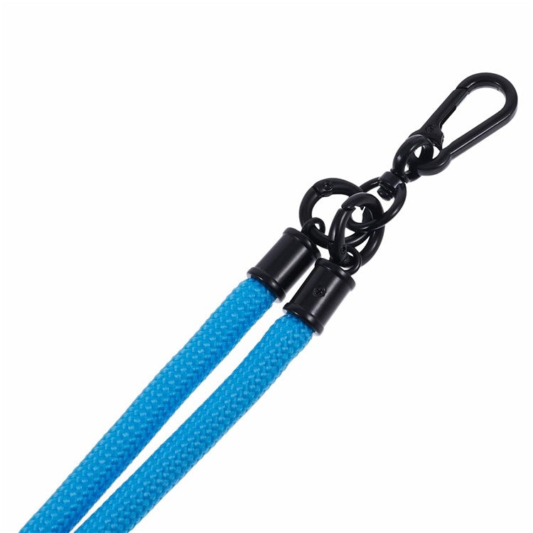 Style A Phone Strap 8mm Universal Nylon Phone Neck Lanyard with Clear Patch - Sky Blue