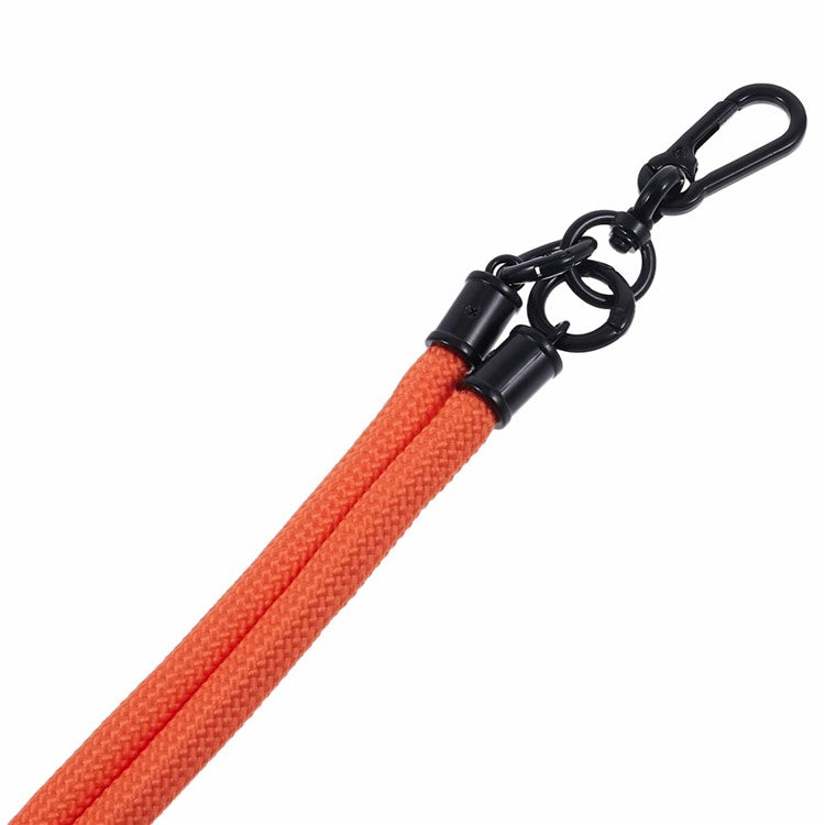 Style A Phone Strap 8mm Universal Nylon Phone Neck Lanyard with Clear Patch - Orange