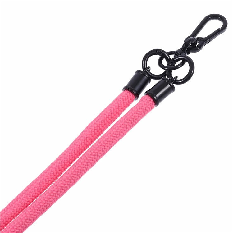 Style A Phone Strap 8mm Universal Nylon Phone Neck Lanyard with Clear Patch - Rose