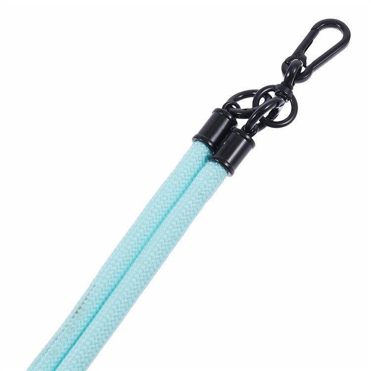 Style A Phone Strap 8mm Universal Nylon Phone Neck Lanyard with Clear Patch - Baby Blue