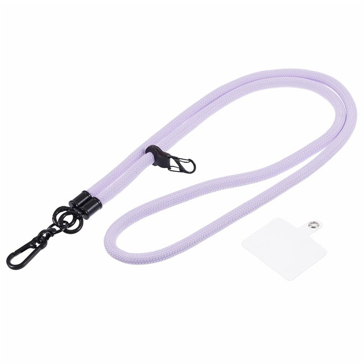 Style A Phone Strap 8mm Universal Nylon Phone Neck Lanyard with Clear Patch - Light Purple