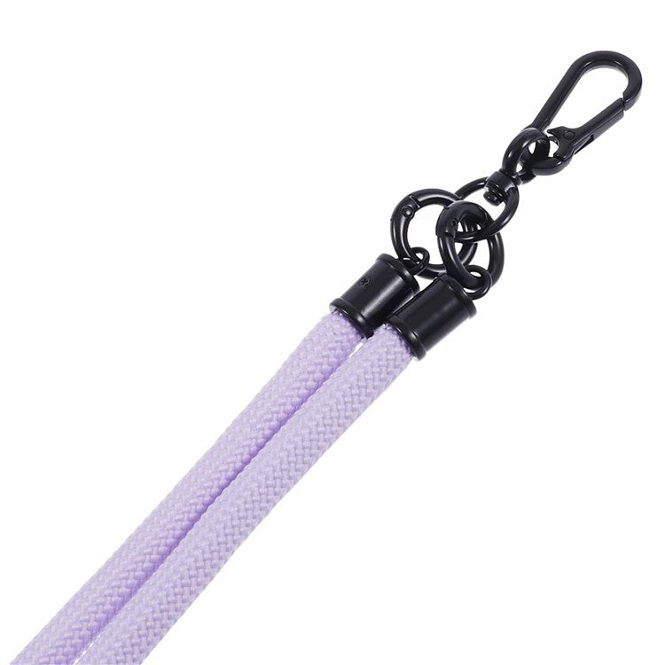 Style A Phone Strap 8mm Universal Nylon Phone Neck Lanyard with Clear Patch - Light Purple