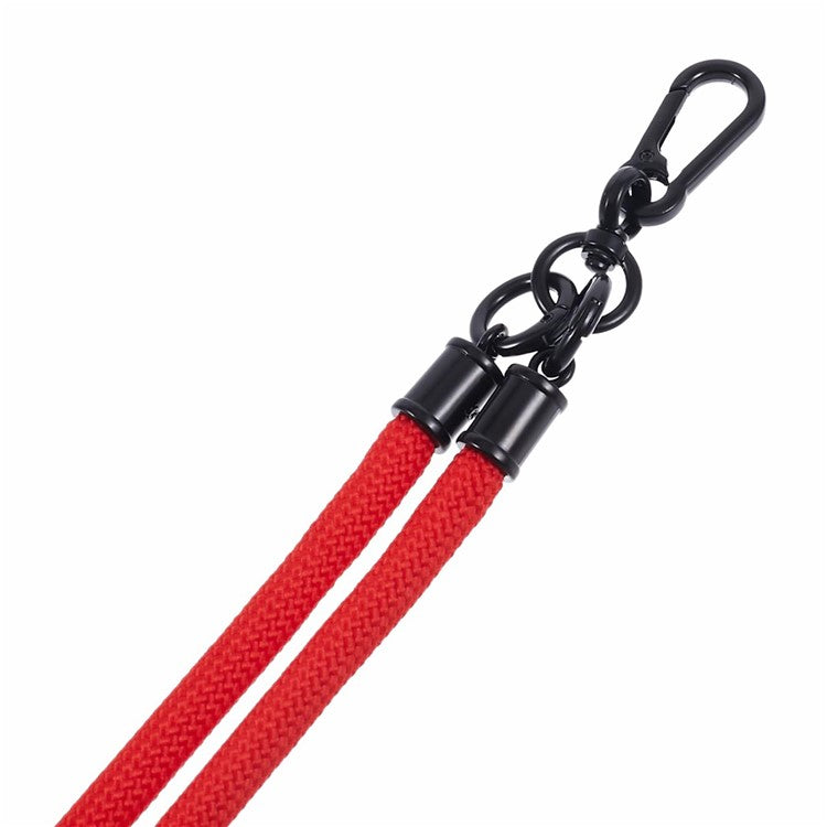 Style A Phone Strap 8mm Universal Nylon Phone Neck Lanyard with Clear Patch - Red