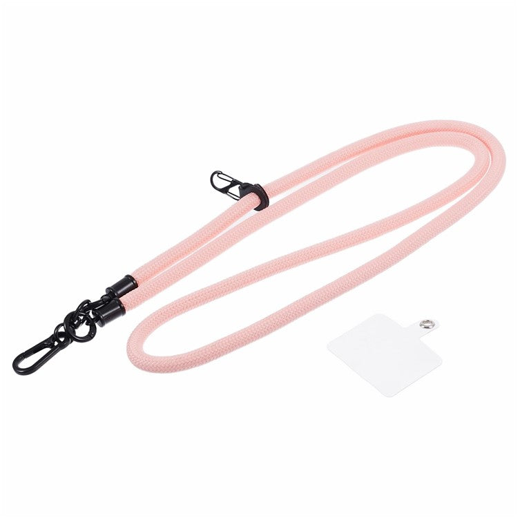 Style A Phone Strap 8mm Universal Nylon Phone Neck Lanyard with Clear Patch - Light Pink