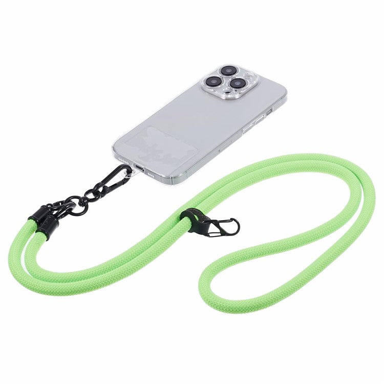 Style A Phone Strap 8mm Universal Nylon Phone Neck Lanyard with Clear Patch - Light Green