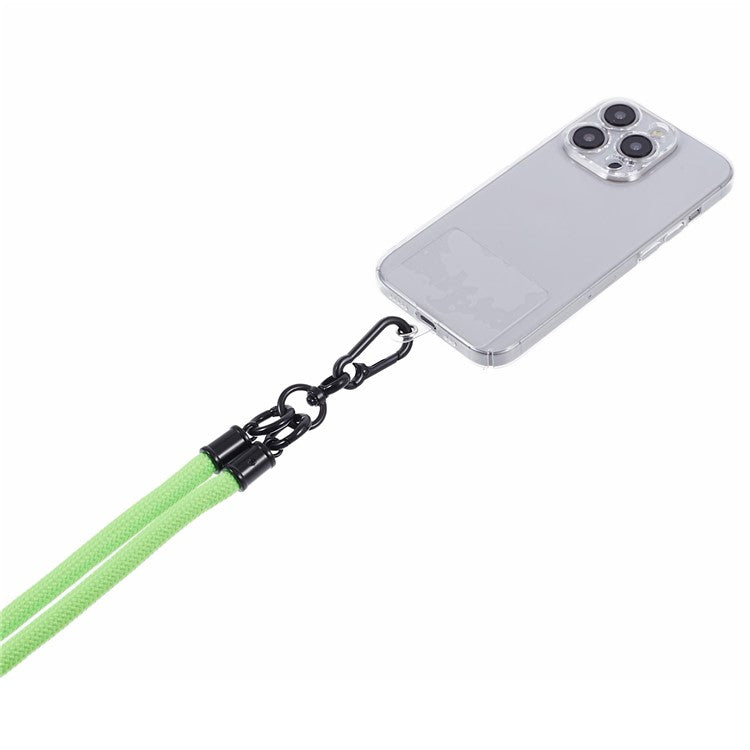 Style A Phone Strap 8mm Universal Nylon Phone Neck Lanyard with Clear Patch - Light Green