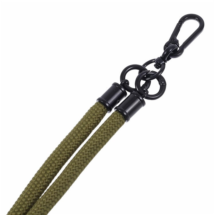 Style A Phone Strap 8mm Universal Nylon Phone Neck Lanyard with Clear Patch - Army Green