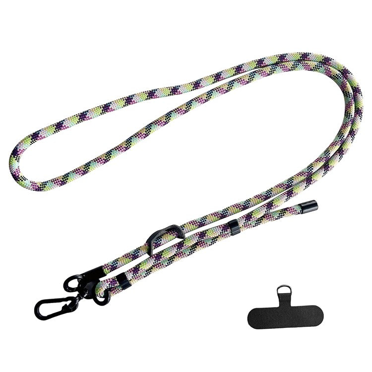 Phone Lanyard Universal 7mm Nylon Neck Strap Necklace with Tether Tab - Green+Blue+Purple