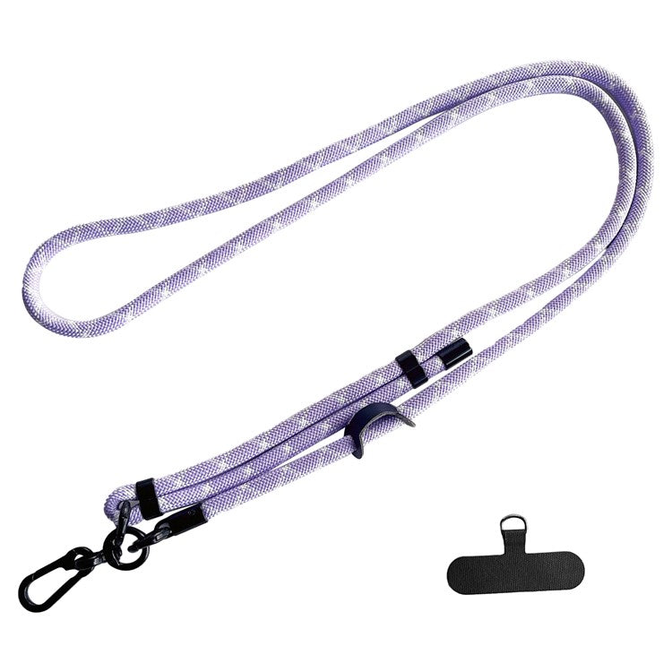 Phone Lanyard Universal 7mm Nylon Neck Strap Necklace with Tether Tab - Purple+White