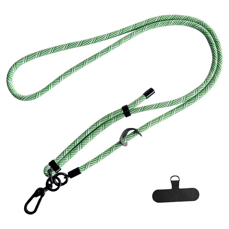 Phone Lanyard Universal 7mm Nylon Neck Strap Necklace with Tether Tab - Green+White