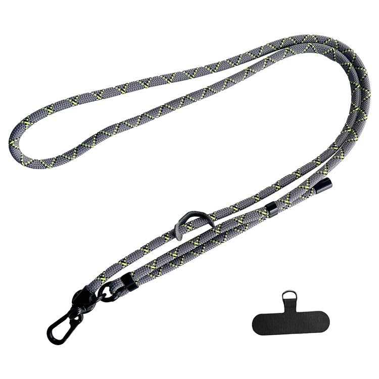 Phone Lanyard Universal 7mm Nylon Neck Strap Necklace with Tether Tab - Light Grey+Green