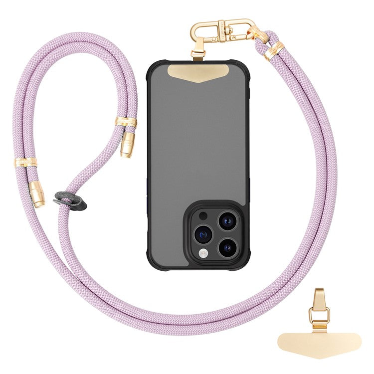 LEEU DESIGN Phone Lanyard 160cm Adjustable Crossbody Cell Phone Neck Strap with Pad - Light Purple