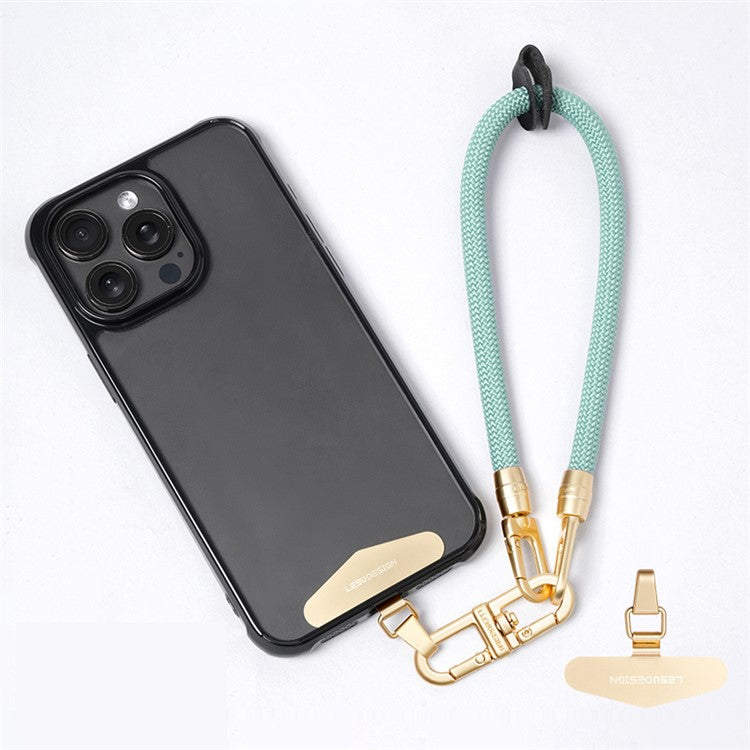 LEEU DESIGN 30cm Smartphone Strap Cell Phone Polyester Lanyard with Metal Tether Tab - Baby Blue