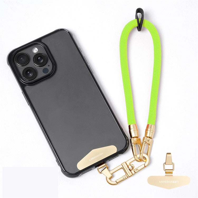 LEEU DESIGN 30cm Smartphone Strap Cell Phone Polyester Lanyard with Metal Tether Tab - Light Green