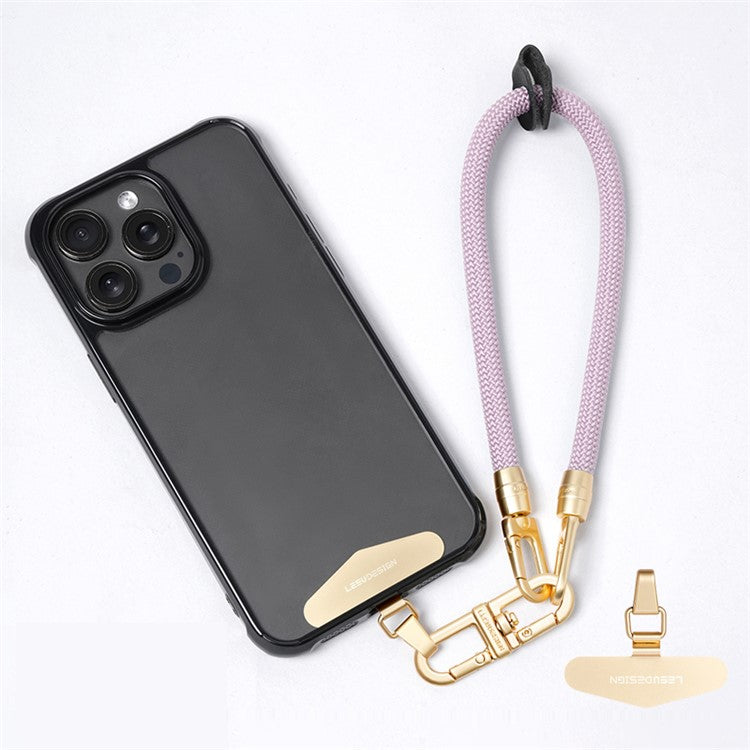 LEEU DESIGN 30cm Smartphone Strap Cell Phone Polyester Lanyard with Metal Tether Tab - Light Purple