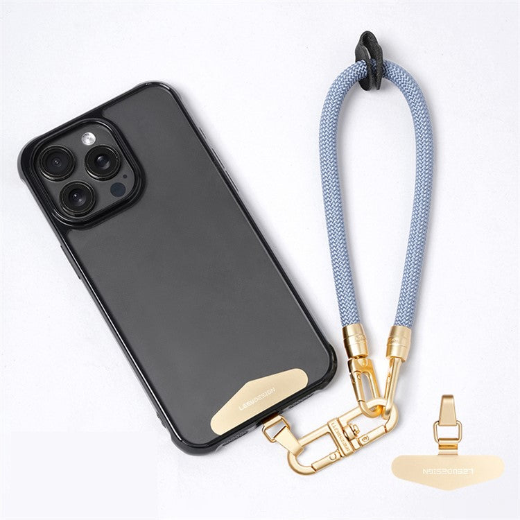 LEEU DESIGN 30cm Smartphone Strap Cell Phone Polyester Lanyard with Metal Tether Tab - Blue