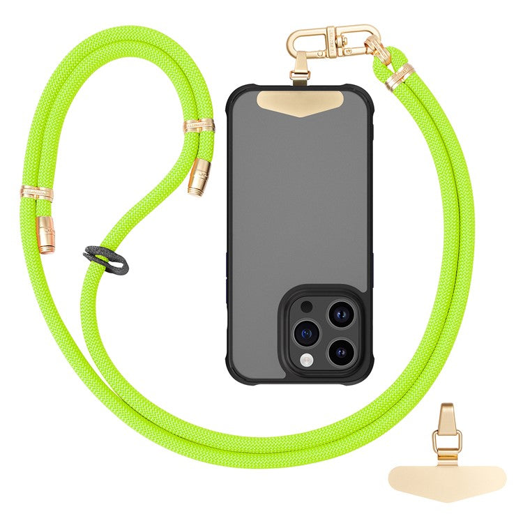 LEEU DESIGN 120cm Smartphone Shoulder Strap with Metal Tether Tab, Adjustable Cell Phone Polyester Lanyard - Light Green