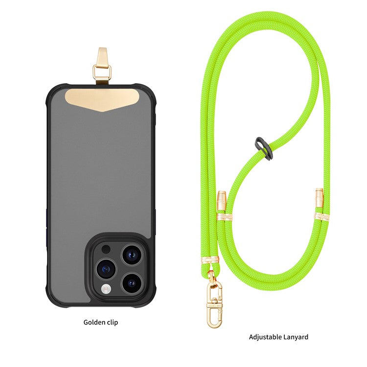 LEEU DESIGN 120cm Smartphone Shoulder Strap with Metal Tether Tab, Adjustable Cell Phone Polyester Lanyard - Light Green