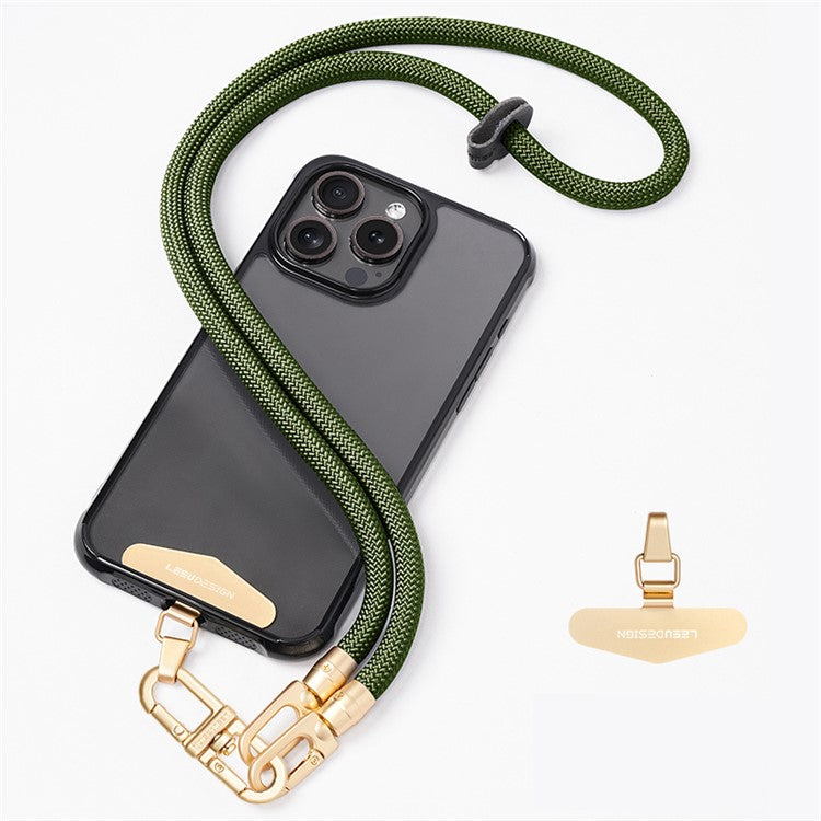 LEEU DESIGN Climbing Series 85cm Phone Lanyard Cell Phone Crossbody Neck Rope - Army Green