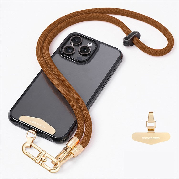 LEEU DESIGN Climbing Series 85cm Phone Lanyard Cell Phone Crossbody Neck Rope - Coffee