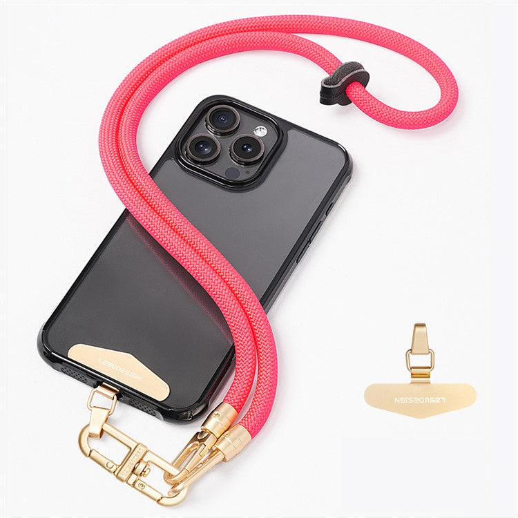 LEEU DESIGN Climbing Series 85cm Phone Lanyard Cell Phone Crossbody Neck Rope - Rose