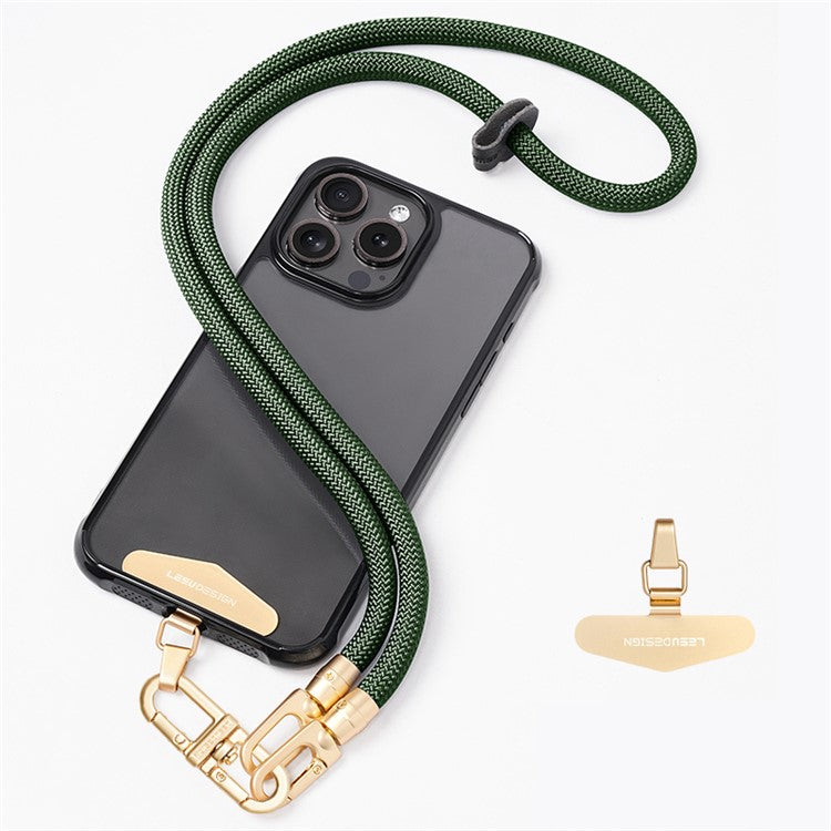 LEEU DESIGN Climbing Series 85cm Phone Lanyard Cell Phone Crossbody Neck Rope - Blackish Green