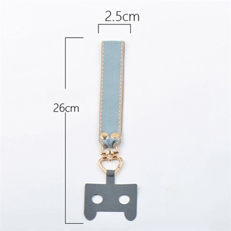 Polyester Phone Lanyard Anti-lost Cell Phone Wrist Strap with Connection Sheet and Small Rope - Baby Blue