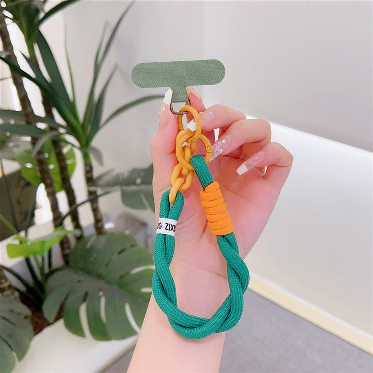 Dopamine Design Mobile Phone Wrist Strap with Tether Tab Anti-Lost Cell Phone Strap - Green / Orange