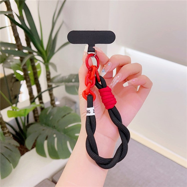 Dopamine Design Mobile Phone Wrist Strap with Tether Tab Anti-Lost Cell Phone Strap - Black / Red