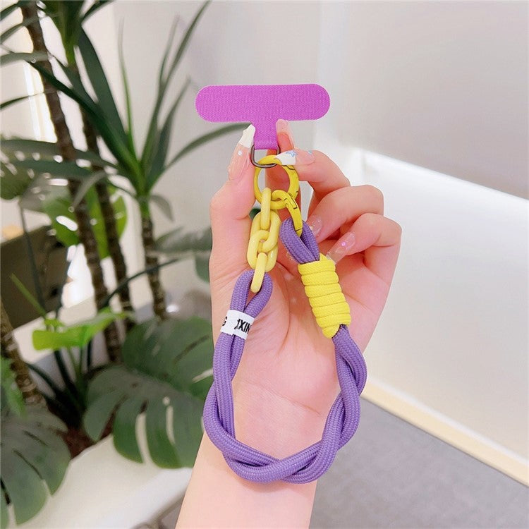 Dopamine Design Mobile Phone Wrist Strap with Tether Tab Anti-Lost Cell Phone Strap - Purple / Yellow