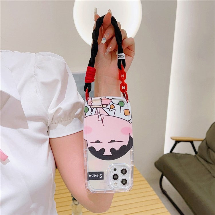 Dopamine Design Mobile Phone Wrist Strap with Tether Tab Anti-Lost Cell Phone Strap - Pink / Grey