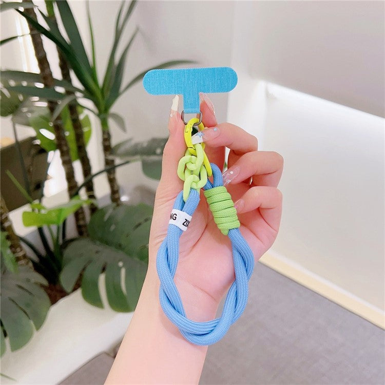 Dopamine Design Mobile Phone Wrist Strap with Tether Tab Anti-Lost Cell Phone Strap - Blue / Green