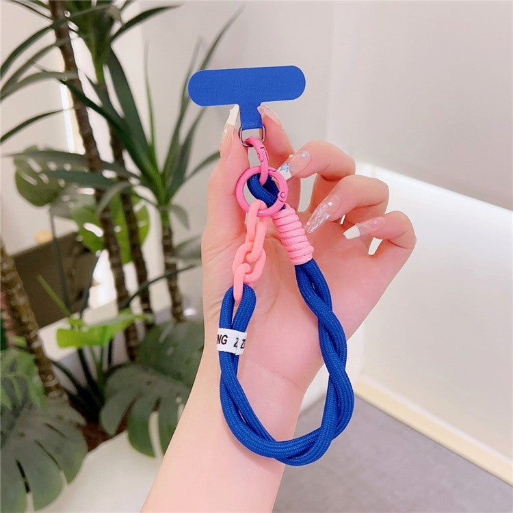 Dopamine Design Mobile Phone Wrist Strap with Tether Tab Anti-Lost Cell Phone Strap - Dark Blue / Pink