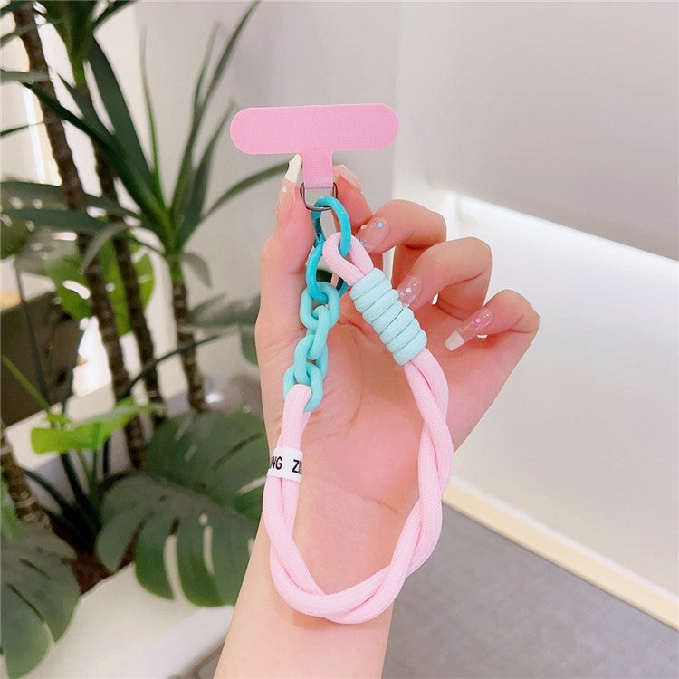 Dopamine Design Mobile Phone Wrist Strap with Tether Tab Anti-Lost Cell Phone Strap - Pink / Blue