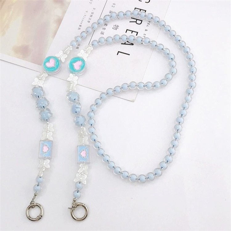 120cm Crossbody Cell Phone Lanyard Strap 11mm Thickness Beads Neck Strap - Style C