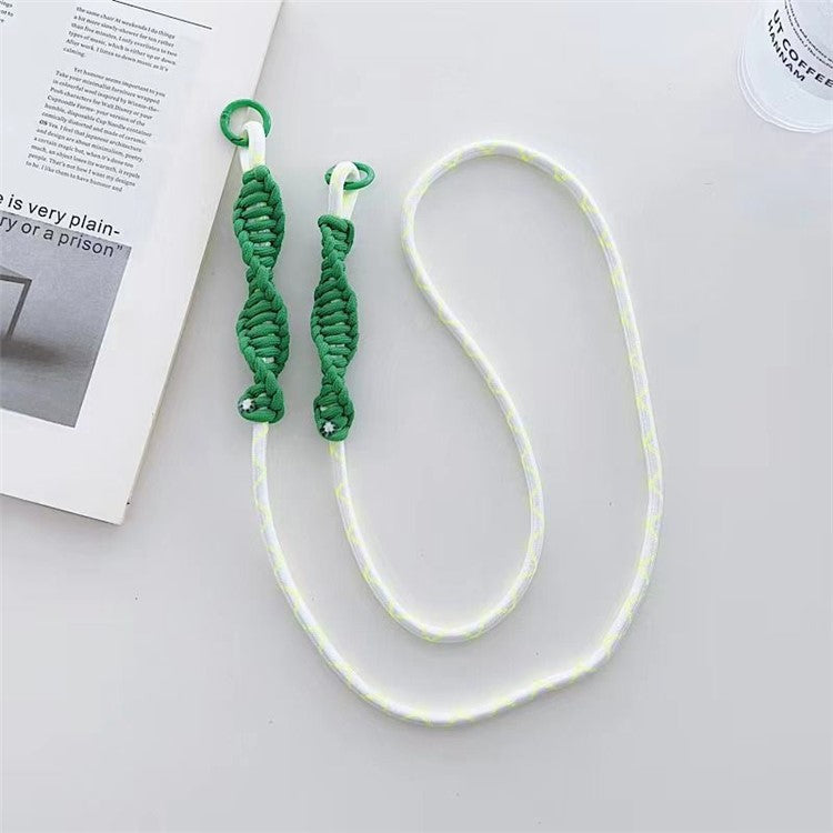 110cm Cell Phone Lanyard Spiral Design Adjustable Universal Neck Strap with Patch - Style A