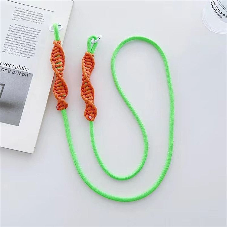 110cm Cell Phone Lanyard Spiral Design Adjustable Universal Neck Strap with Patch - Style G