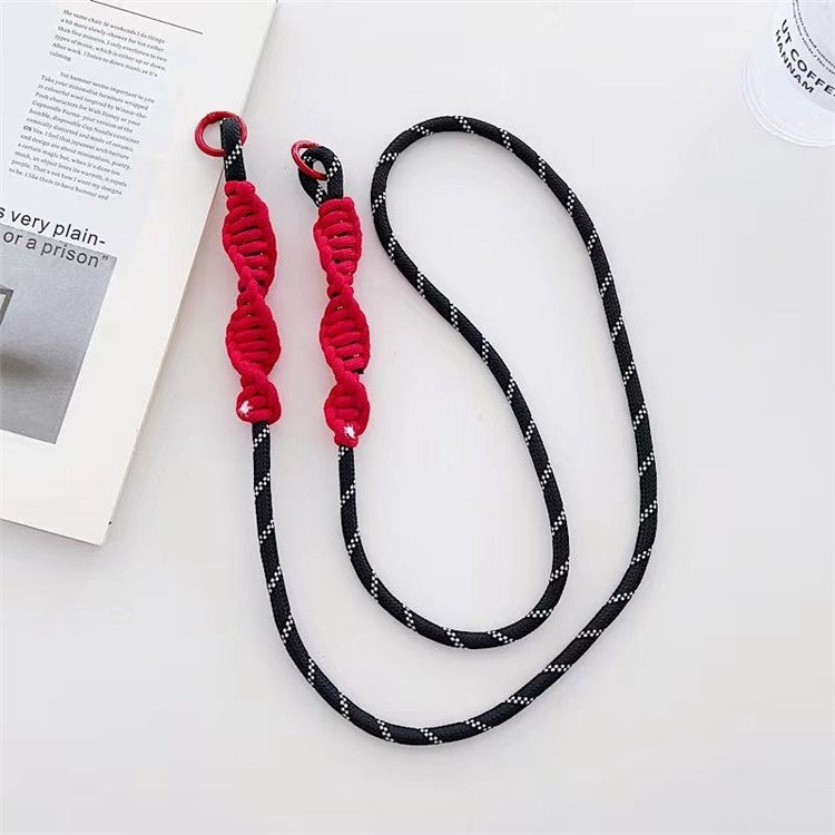 110cm Cell Phone Lanyard Spiral Design Adjustable Universal Neck Strap with Patch - Style J