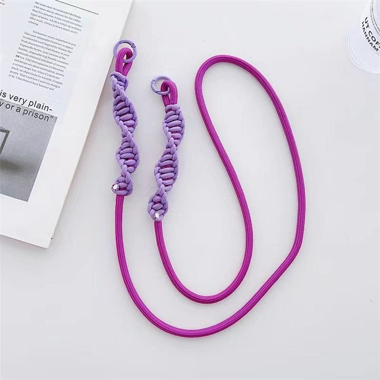 110cm Cell Phone Lanyard Spiral Design Adjustable Universal Neck Strap with Patch - Style K