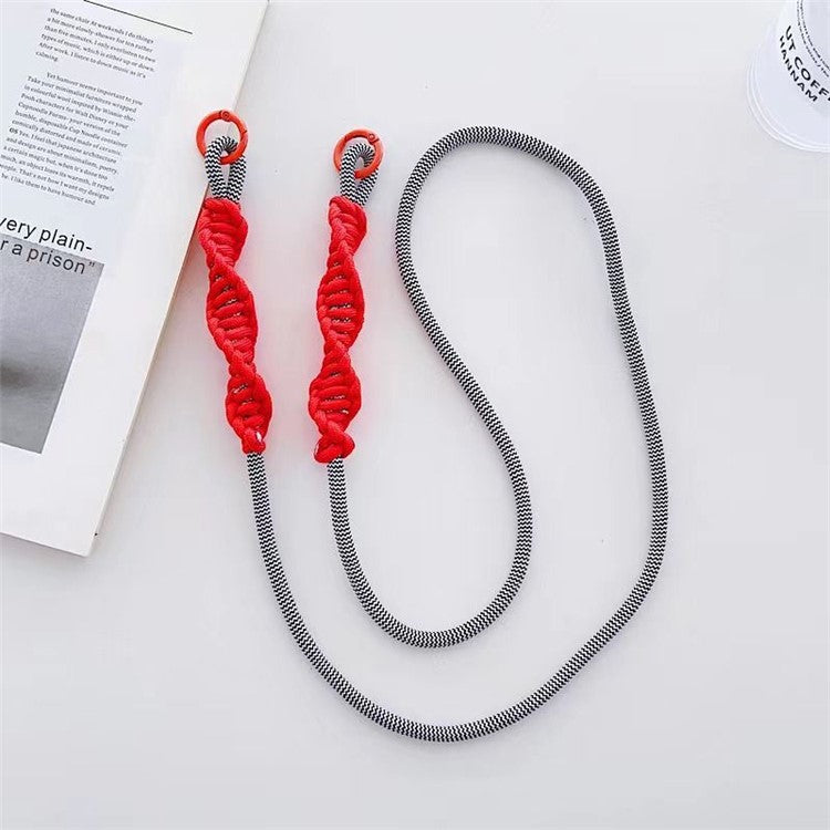 110cm Cell Phone Lanyard Spiral Design Adjustable Universal Neck Strap with Patch - Style L