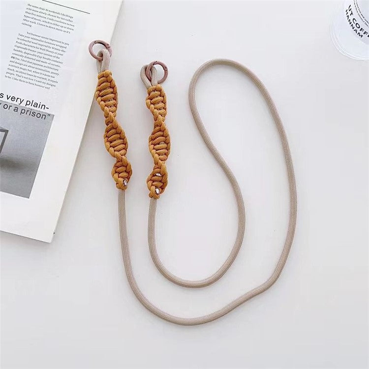 110cm Cell Phone Lanyard Spiral Design Adjustable Universal Neck Strap with Patch - Style M