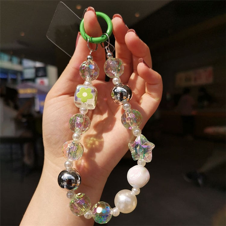 12cm Cell Phone Short Strap Star Beads Decor Sling Lanyard for Phone Case - Style B