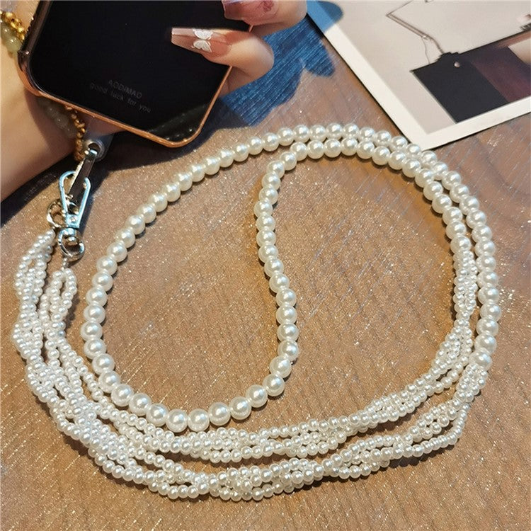 110cm Phone Lanyard Big and Small Beaded Crossbody Adjustable Neck Strap