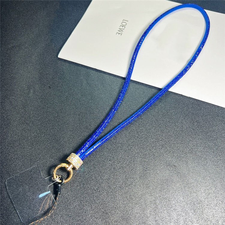 120cm Crossbody Cell Phone Lanyard Strap with Tether Tab Flashing Rhinestone Decor - Style G